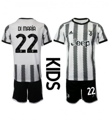 Juventus Angel Di Maria #22 Hjemmedraktsett Barn 2022-23 Kortermet (+ Korte bukser)